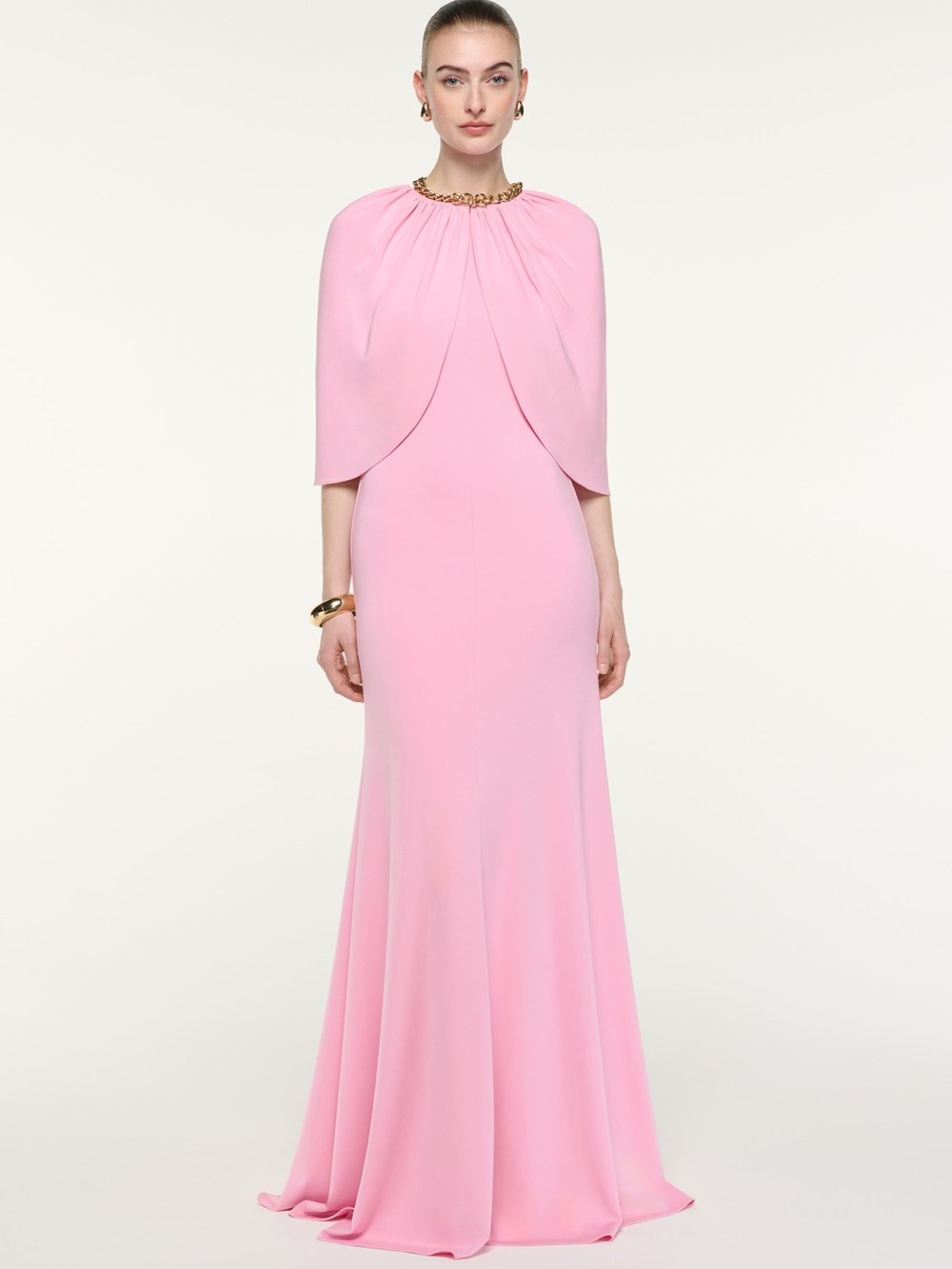 NWOT Roland Mouret GATEHRED CAPE JERSEY GOWN in Pink